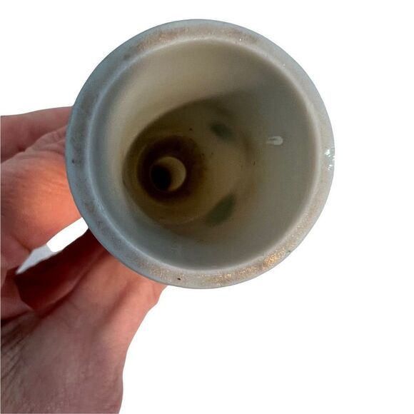 Bristol Hand Blown Glass Vase Victorian ERA 1880-1900’s 6” Hand Painted Blue‎ - Picture 5 of 6